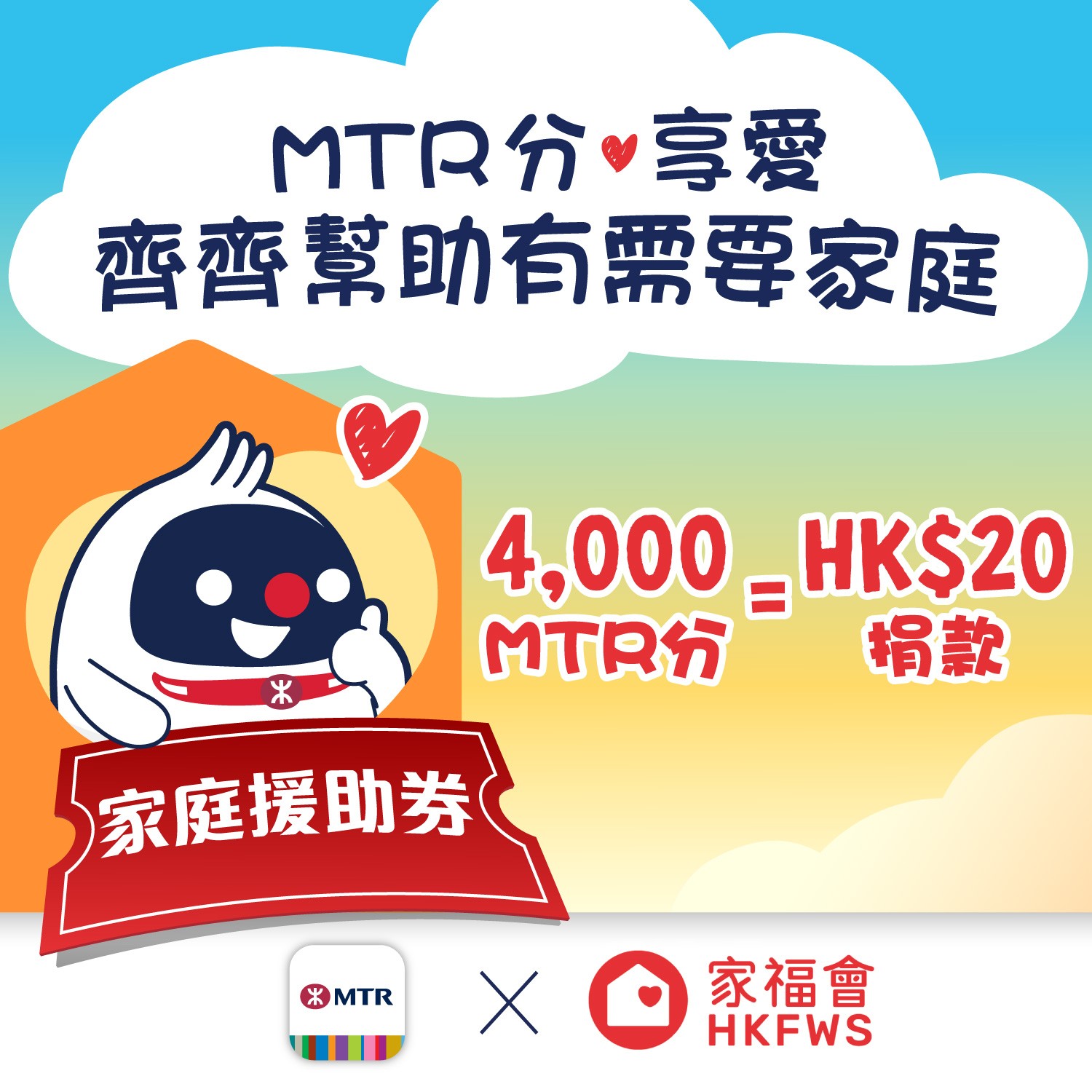 家福會 X MTR Mobile推出「MTR分」捐贈活動